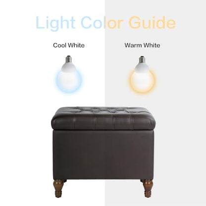 Spatial Order 24" Medium Tufted Storage Ottoman - Espresso Brown Faux Leather - color: Espresso Brown Faux Leather