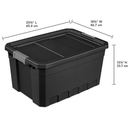 Sterilite Stacker Tote with Latching Lids for Garage, 19 Gallon, 24-Pack | Heavy-Duty and Stackable Plastic Boxes and Containers for Home, Desk, Cabinet, Dorm, Basement, or Utility Organization - size: 19 Gallon, style: 24 Pack