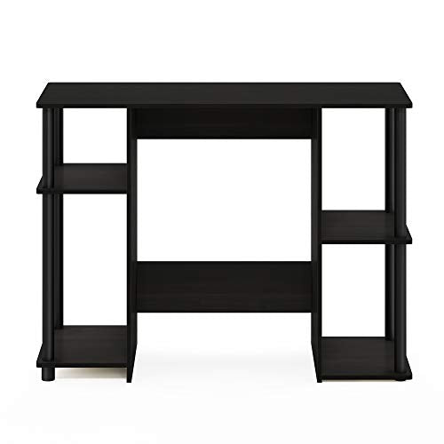 Furinno JAYA Desk, 38.4" Wide Gaming Desk, Computer Study Desk, Office Desk with Side Shelves, Open Storage, for Home Office, Bedroom, Dorm, Study Room, Espresso - color: Espresso