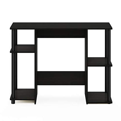 Furinno JAYA Desk, 38.4" Wide Gaming Desk, Computer Study Desk, Office Desk with Side Shelves, Open Storage, for Home Office, Bedroom, Dorm, Study Room, Espresso - color: Espresso