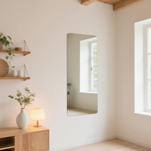 iCAGY Acrylic Full Body Self-Adhesive Shatterproof Mirror | Ultra-Thin, Lightweight, Frameless, Easy Install, Wall Mirror for Home Gym, Bedroom, Closet Door, Rectangle, 16"x 47", 2PCS - size: 47"L x 16"W Rectangle