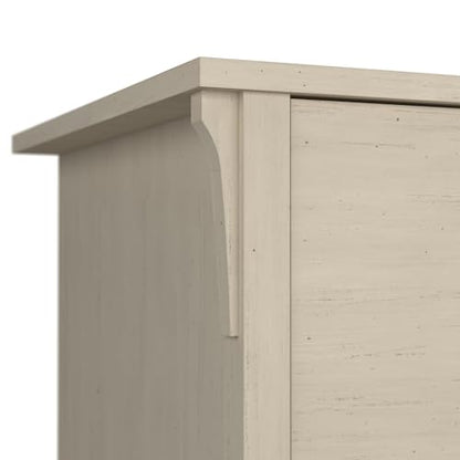 Bush Home Salinas Small Computer Desk with Hutch in Antique White - color: Antique White
