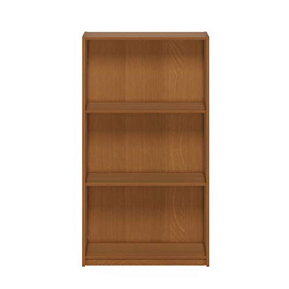 Furinno BASIC Book Shelf, 3-Tier Modern Bookshelf, Bookcase with Open Shelves, 9.3" x 21.8" x 39.5", for Living Room, Bedroom, Home Office, Light Cherry - color: Light Cherry, size: 3-Tier