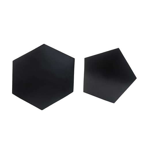 Irregular Nesting Coffee Table Set of 2, Modern Hexagon Side Table, MGO End Table Accent Tables for Living Room Apartment Balcony Office, Black - color: 30.25" Black
