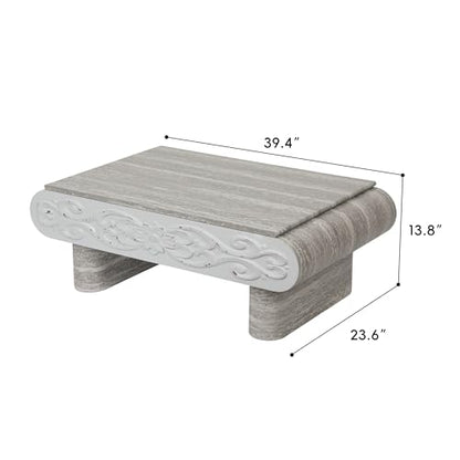 39.4" Lift Top Coffee Table with Hidden Storage & Antique Design for Living Room, Rectangular MDF Wooden Center Table Tea Table for Apartment, Grey - color: 39.4" Lift Top Coffee Table With Antique Design,grey