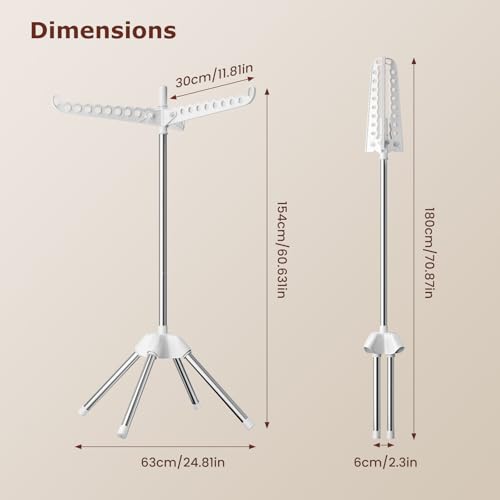Foldable Clothes Drying Rack, Rotatable Free Standing drying rack , 1 Layer | 360°rotatable foldable clothes drying rack, space-saving 1tier drying rack clothing for indoor balcony use to air-dry clothes - size: 1 tier