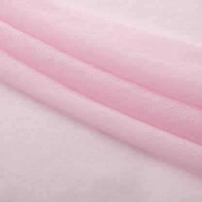 Christmas Baby Pink Sheer Curtains 72 Inches Long Semi Faux Linen Light Flitering Pink Sheers Curtain for Bedroom Living Room Girls Kids Room 2 Panels 52x72 Inch Length Blush Pink - color: Baby Pink, size: 52"W x 72"L (Pack of 2)