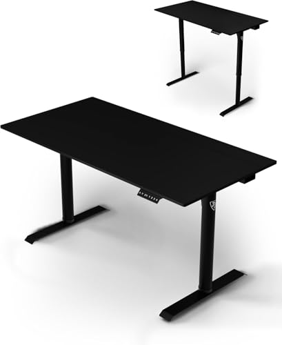 Arozzi Arena Nordico Electric Standing Desk Black | Sit-Stand, PC Gaming Desk, Cable Storage, Split Tabletop, Dual-Monitor Support - color: Black, size: Sit Stand