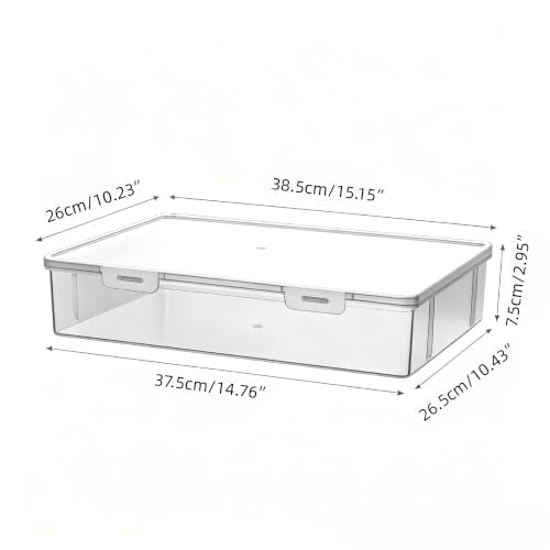 Clear Under Bed Storage Box with Lid, Low Profile Ultra Thin Plastic Storage Container, Stackable Flat Underbed Organizer for Clothes, Bedding, Toys, Shoes, 3 Sizes for Bedroom Dorm Apartment (Small)