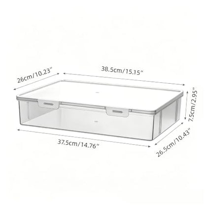 Clear Under Bed Storage Box with Lid, Low Profile Ultra Thin Plastic Storage Container, Stackable Flat Underbed Organizer for Clothes, Bedding, Toys, Shoes, 3 Sizes for Bedroom Dorm Apartment (Small)