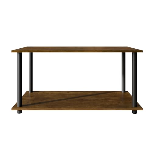 Coffee Table with Open Storage Shelf, Modern Design, Brown - color: Brown