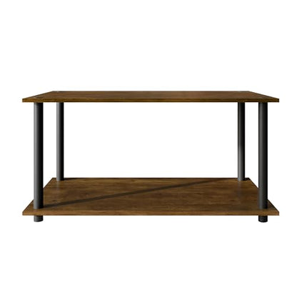 Coffee Table with Open Storage Shelf, Modern Design, Brown - color: Brown