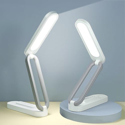 Giryuhd LED Desk Lamp for Office Home & Battery Operated Lamp Rechargeable Lamp Foldable & Portable Light, LED Desk Light Strip, 3 Brightness Dimmable Small Desk Lamp Wireless Reading Lamp(2PACK) - color: White(2PACK)
