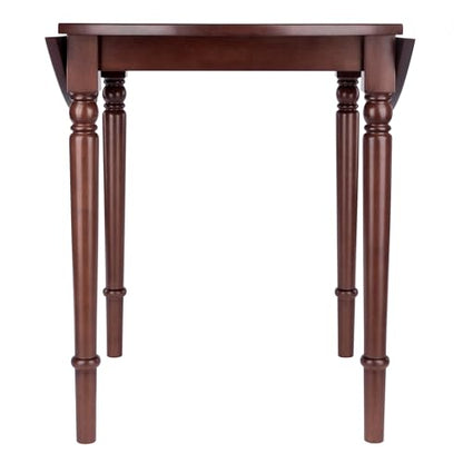 Winsome Sorella 3-pc Set Round Drop Leaf Table, Walnut - color: Walnut, size: Table + 2 Chairs