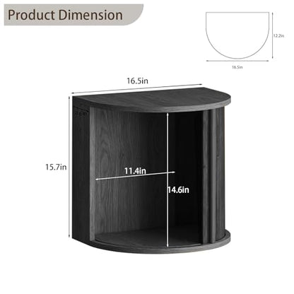 Floating Nightstand Set of 2 with Sliding Roller Shutter Doors,Black-06 | Set of 2 Floating Nightstands,Smooth Sliding Roller Shutters Hide Clutter.Curved Rounded Edges,Space-saving. - color: Floating Nightstand-black