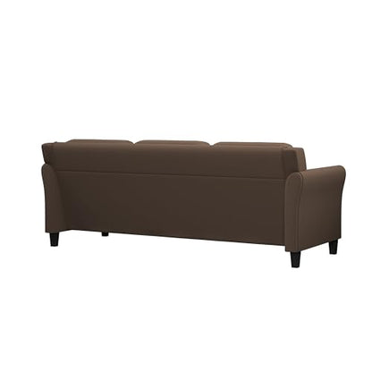 Studio Living Harrington 80.3" Sofa, Transitional Modern, Pocket Coil Comfort, Easy Assembly, Microfiber Fabric, Brown - color: Brown, size: Sofa
