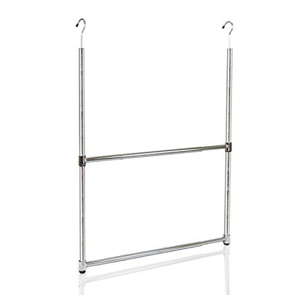 Oceanstar ACR1538C 2-Tier Portable Adjustable Rod Closet Hanger, Chrome