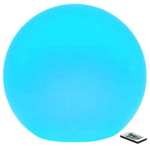 Borelor LED Ball Light, 14-Inch Rechargeable & Remote Control Globe Lights 16 RGB Colors Changing Indoor/Outdoor Night Light for Home/Party/Lawn/Desk Decoration - size: 14 inches
