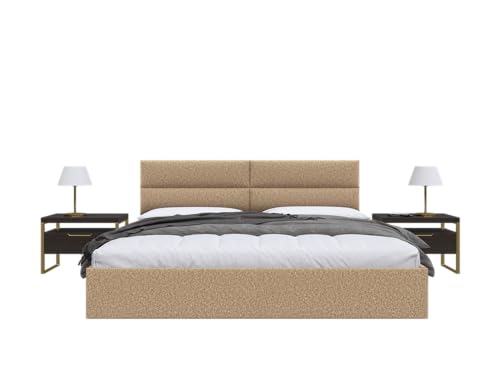 Vänt Wall Mounted Headboard Panels, King/Twin, Faux Merino Wool Camel - color: Faux Merino Wool Camel, size: 39"