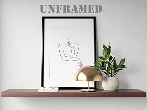 EASIN Set of 4 Minimalist Art Prints | Aesthetic Art Posters | Minimal Wall Art Minimalist Painting | Drawing Poster | Black and White Wall Prints | Unframed | 8” x 10” | (Minimalist)