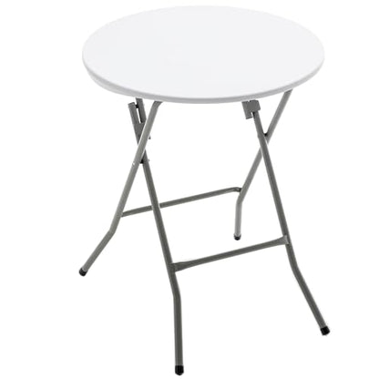 White 24" Round Plastic Folding Table Commercial Portable for Picnic Party Camping Banquet Card Dining Wedding Event Home Kitchen Indoor Outdoor - size: One