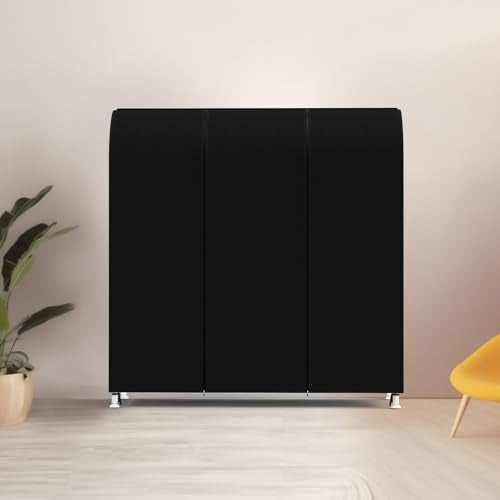 Zilink Garment Rack Cover Clothes Rack Cover Wardrobe Cover 60in, Black | Dustproof, Breathable, 2 Durable Zippers, Garment Bags Protector for Garment Rack (Rack Not Included) - size: 60"L x 20"W x 60"H - Black