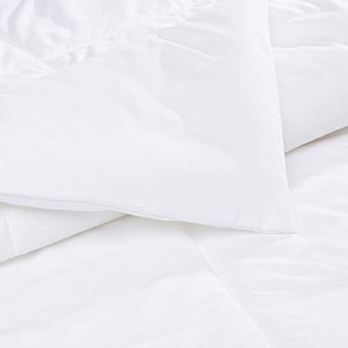 Amazon Basics Reversible Lightweight Microfiber All Season Comforter Blanket, Twin/Twin XL, White - color: White, size: Twin/Twin XL