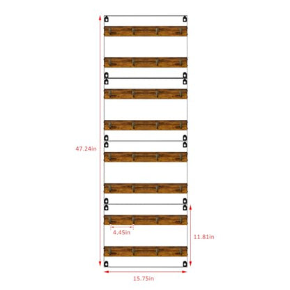 Rustic Wood Coffee Mug Rack - Wall Mount Cup Holder Shelf Storage for Kitchen, Home, Bar, Office (4 Pack, Holds 32 Mugs) - size: 8-Tier