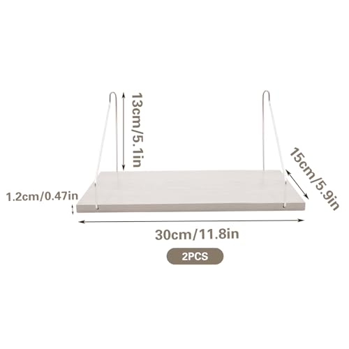 SnowTing 2 Set Fabric Wall Cubicle Shelf with Hooks, Wall Mounted Wooden Floating Storage Shelf for Fabric Panel in Kitchen, Bedroom, Living Room, Office Desk, 11.8 x 5.9 x 0.47 Inch (White) - color: White