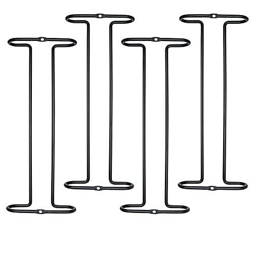 10 Inch Wine Glass Rack Under Cabinet Shelf Stemware Storage Hanging Hanger Organizer Glasses Holder with Drying Under Counter Metal for Kitchen and Bar Set of 2 Black - size: set of 2 black, style: Double Opening