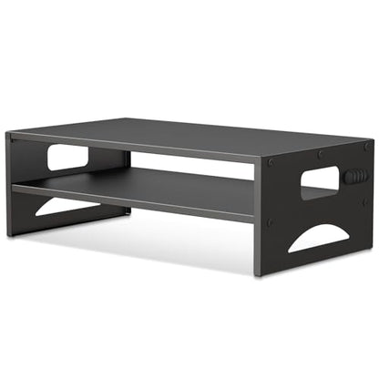 Pholiten 2-Tier Monitor Stand Riser for desk | 66.1 lbs Desk Shelf with Storage Organizer for Office, Home, Laptop Monitor Printer Stand