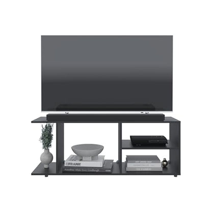 Compact TV Stand for 65-Inch TV: 47.4-Inch Slim Width for Small Spaces - 5 Open Shelves Media Console with 22lb Top Support for Apartments & Living Rooms