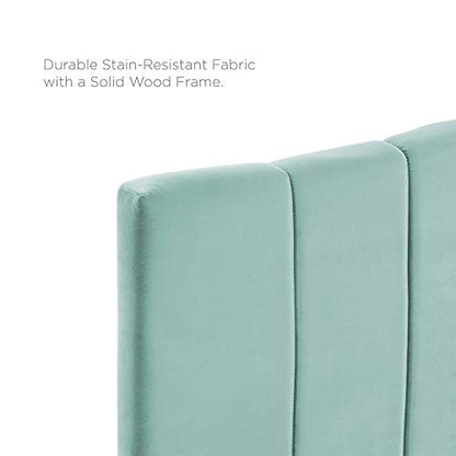 Camilla Channel Tufted Performance Velvet King/California King Headboard - Sophisticated Retro Glamour, Stain-Resistant Velvet, Adjustable Mounting Positions.