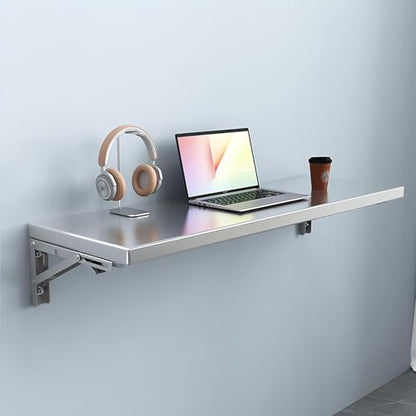 Wall Mounted Folding Table,304 Stainless Steel Wall Folding Desk,Floating Table for wall,Laundry Room Folding Table,Home Bars and Dining Establishments(100x40cm /39.4"x15.7")