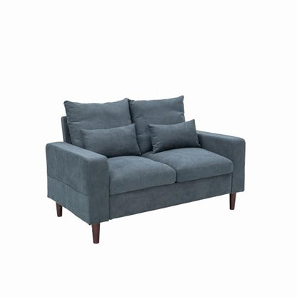 Panana Small Loveseat Sofa Upholstered Couch Modern Linen 2 Seater Love Seats for Living Room, Apartment, Small Space, Grey