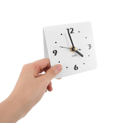 Silent Acrylic Table Clock Modern Minimalist Battery Operated Desk Clock for Bedrooms Smooth Sweeping Hand for Light Sleepers and Couples