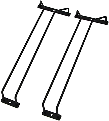 14-Inch Black Wine Glass Rack, Under Cabinet Wine Glass Holder, Stemware Rack, Hanging Stemware Holder, Set of 2 - color: Black, size: 14 Inch 2 Pack