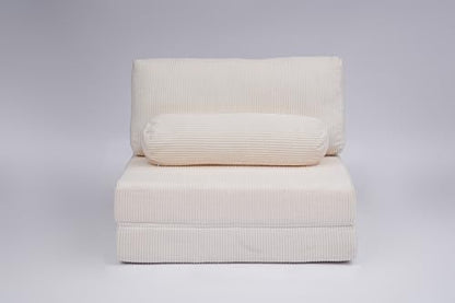 49" Foldable Modular Studio Couch, Space Saver Bed with High Density Foam, Sofa Individual with Creative Shape for Apartment Leisure Scenes, White - color: White