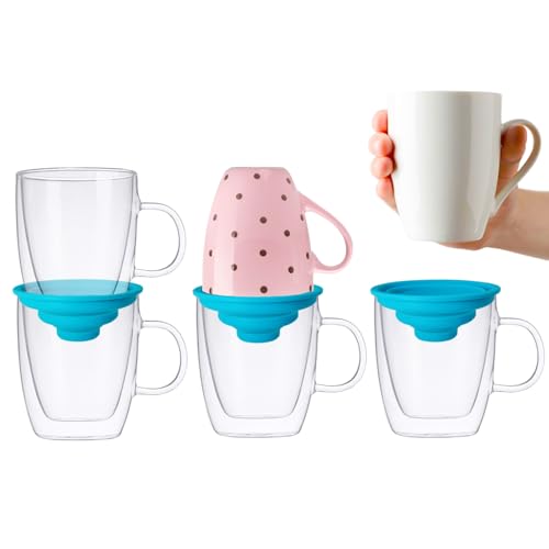 Coffee Mug Organizers and Storage (6Pack), Adjustable Mug Organizer for Kitchen Cabinet Shelf, Cup Stacker Holder for Tea Cup, Coffee mug, Glassware, Save Space for Cupboard - color: Blue