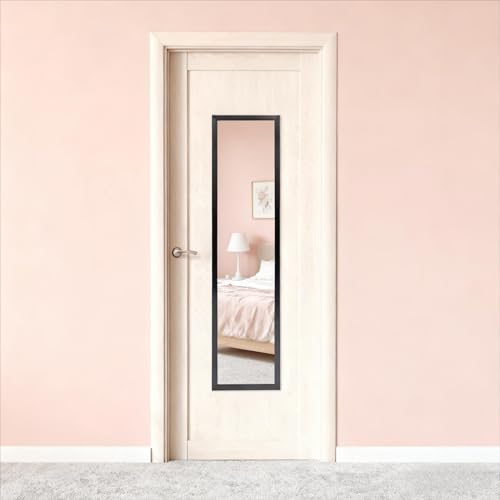 13x49 Over Door Mirrors, Hanging Mirror Over Doors,Back of Door Mirror Full Length,Full Body Mirrors for Wall(Black)