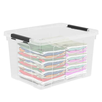 40 Quart Large Plastic Storage Bins with Lids, Clear Storage Tote with Wheels, 4 Packs - size: 40 Quart