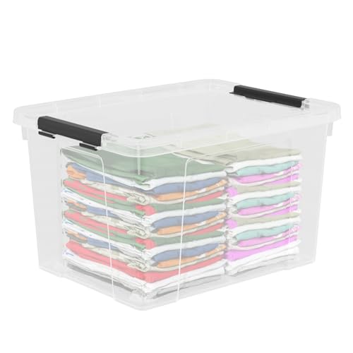 40 Quart Large Plastic Storage Bins with Lids, Clear Storage Tote with Wheels, 4 Packs - size: 40 Quart