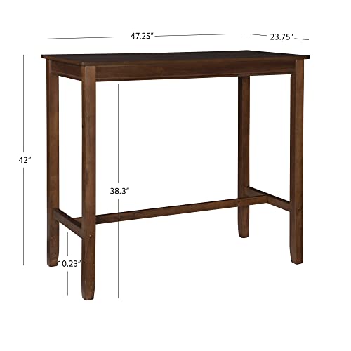 Linon Claridge Rustic Brown 42 inch Height Pub Bar Table - color: Rustic Brown, size: Bar Height