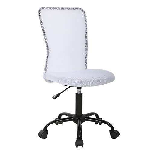 BestOffice Ergonomic Office Chair Desk Chair Mesh Computer Chair Armless Back Support Modern Executive Rolling Swivel Chair with Lumbar Support (White) - color: White