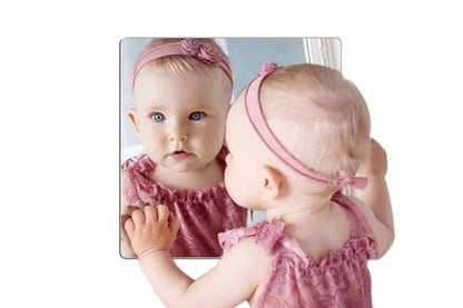 Kids Wall Mirror Tiles,Safe Unbreakable Acrylic Mirror for Baby,Plastic Plexiglass On the RV, Shatterproof Frameless Mirror Wall Stickers.Suit for Apply Touring Car,Children's Room,Classroom（8"x8") - size: 8"L x 8"W