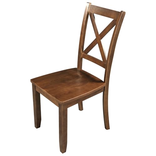 3Pcs Dining Set with Drop Leaf Dining Table and 2 X-Back Chairs, Solid Wood Kitchen Table Set for Small Place (Brown) - color: Brown