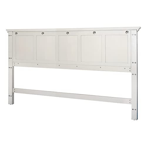 OSP Home Furnishings Farmhouse Basics King Headboard Only, Rustic White Finish - size: King