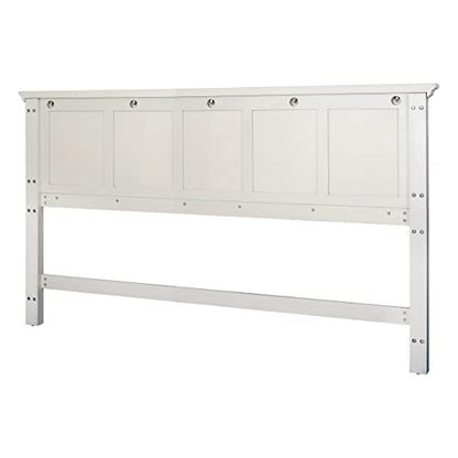 OSP Home Furnishings Farmhouse Basics King Headboard Only, Rustic White Finish - size: King