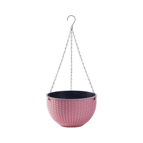Rattan Styles Hanging Planter, Resin Small Hanging Flower Pot | Kangnice Rattan Styles Hanging Planter, Resin Small Hanging Flower Pot - color: Pink