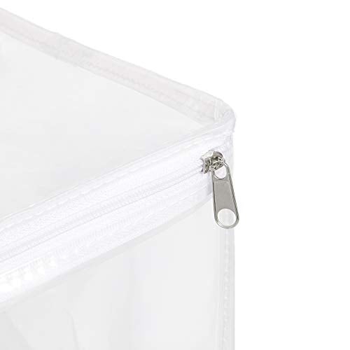 Amazon Basics Clear Zippered Storage Bags for Closet Organization, Stackable Clothing and Linen Storage Containers, 3-Pack - size: 3-Pack